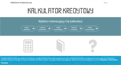Desktop Screenshot of kalkulator-kredytowy.org